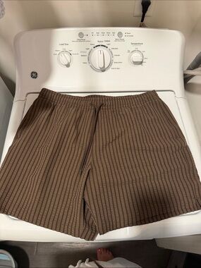 Abercrombie & Fitch Brown Striped Swim Trunks